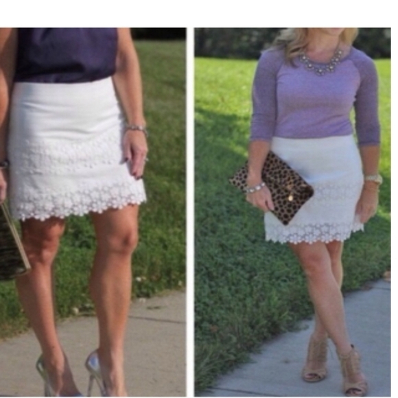J. Crew White Skirt With Lace Size 4 - Picture 12 of 12